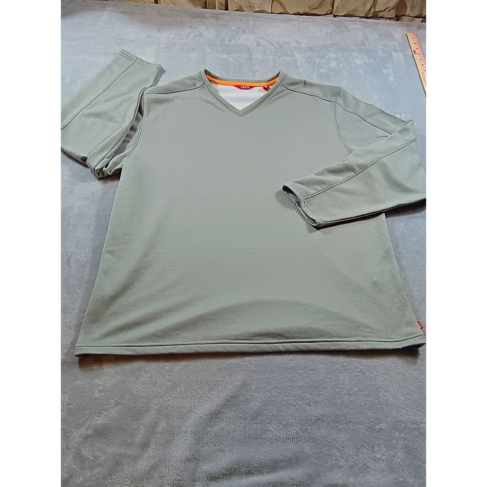 IZOD Mens V-Neck Pullover Sage Green XL Lightweight Layering Piece